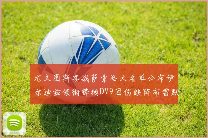 尤文图斯客战萨索洛大名单公布伊尔迪兹领衔锋线DV9因伤缺阵布雷默在列